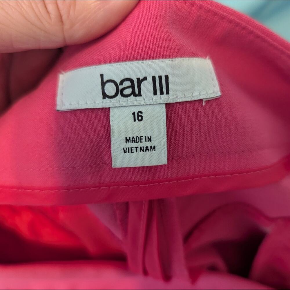 Bar III Crop Pants 16 Pink Plus Size Straight Leg Casual Workwear Classic - Picture 6 of 9
